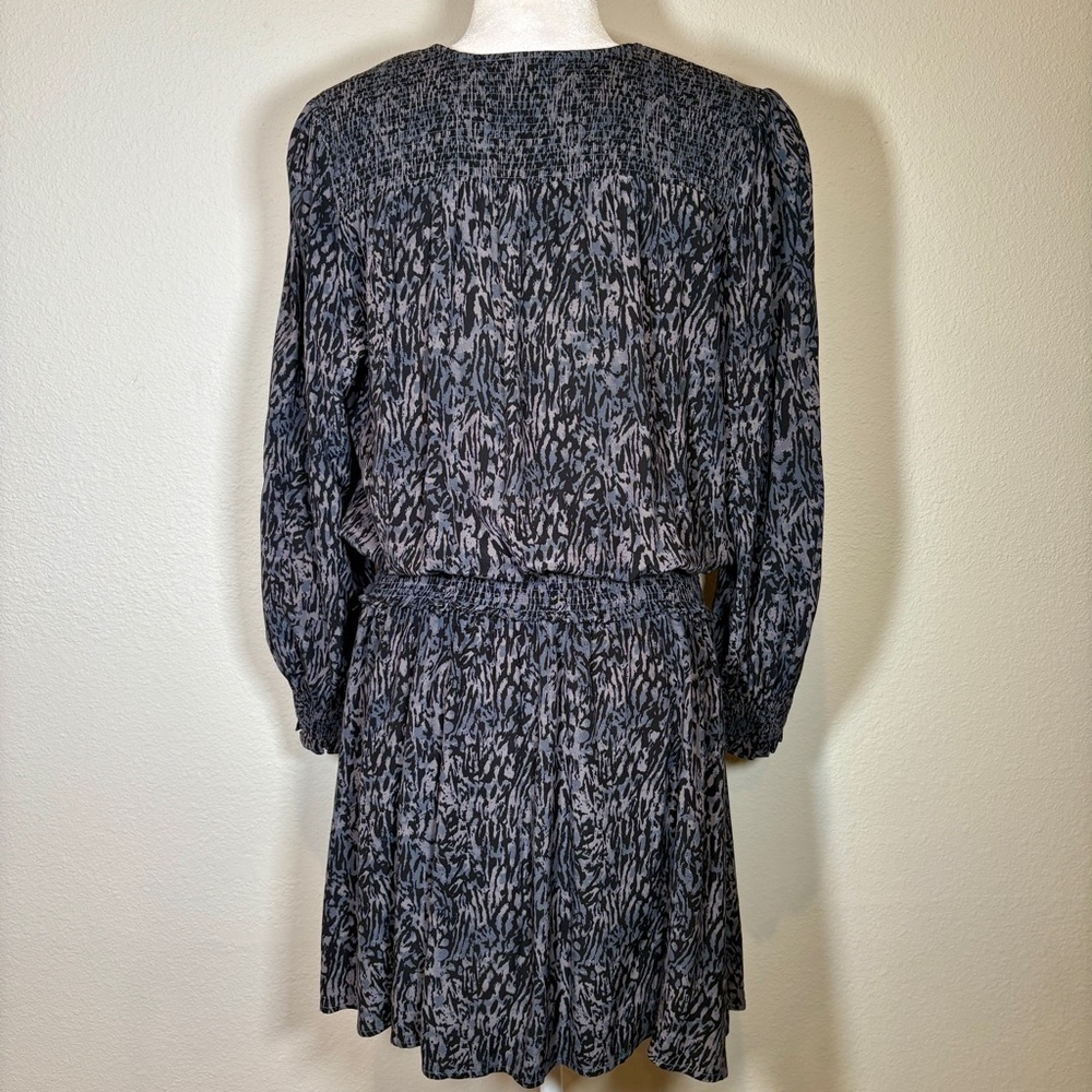 Rails Zana Black and Gray Long Sleeve Dress with Smocked Waist Size XL - Picture 5 of 10